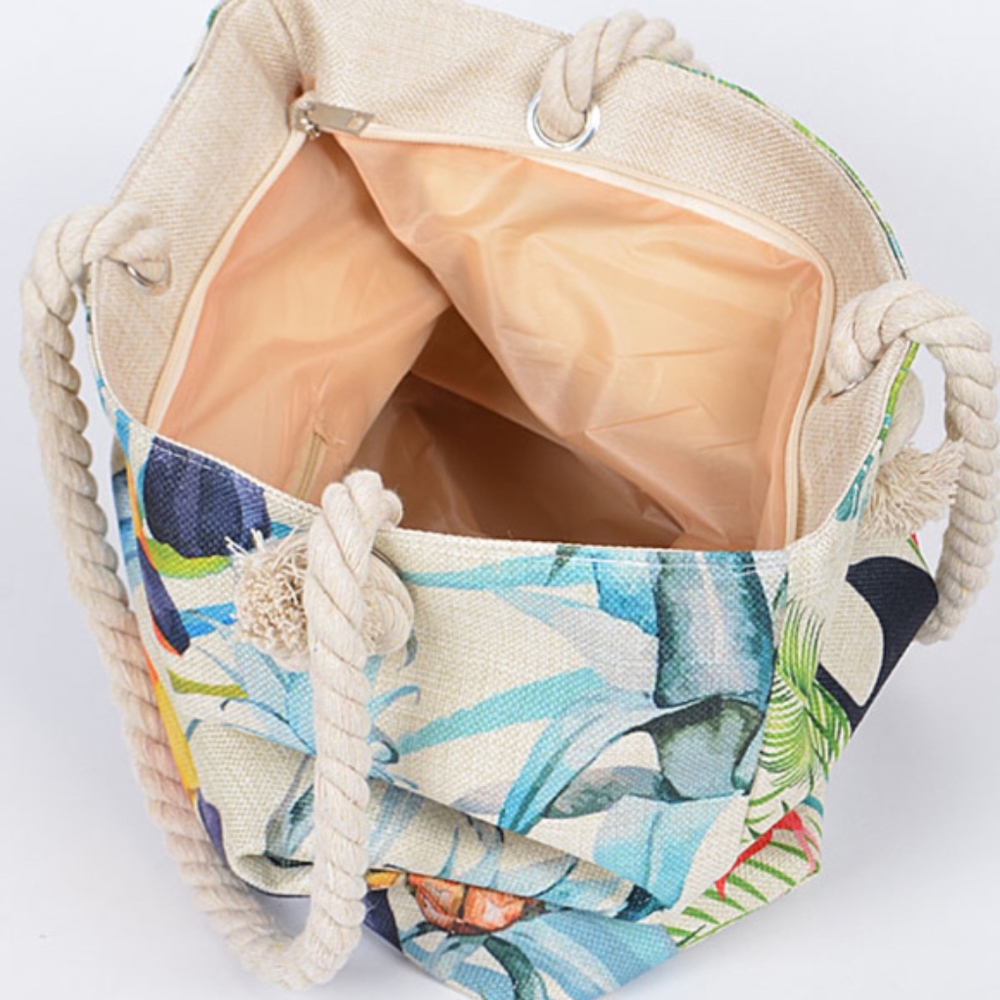 Summer Two sides Toucan Canvas Tote Bag - Picture 3 of 3